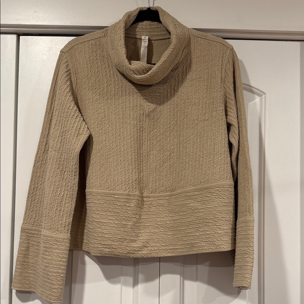 lululemon athletica retreat yourself‎ Women's Tan Cowl Neck Sweater s/xs - Picture 2 of 8
